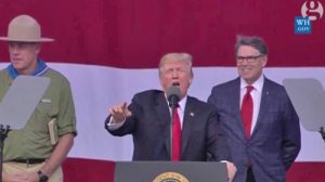 Trump speaking at the Boy Scouts Jamboree in West Virginia. Image-Whitehouse