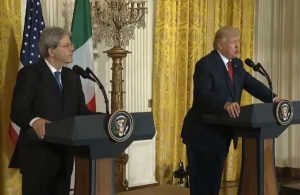 Preesident Trump and Italian Prime Minister Paolo Gentiloni at Thursday press conference. Image-White House