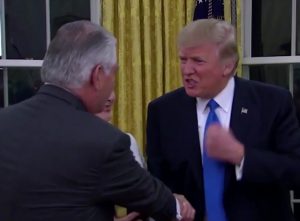 Rex Tillerson immediately after being sworn in as Secretary of State.