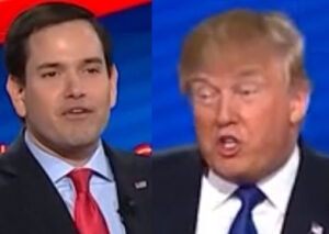<em>Republican  Marco Rubio and Donald Trump.</em>
