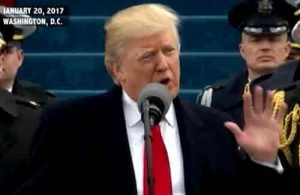 President Trump speaking at his inauguration. Image-VOA