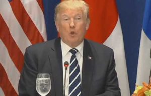 President Trump announcing additional sanctions on North Korea. Image-VOA