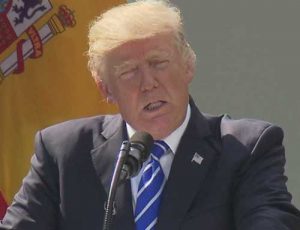 President Trump at Tuesday's press conference. Image-CNN video screengrab