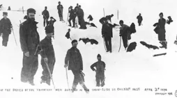 "Klondikers recovering the bodies of the tramway workers buried in the avalanche on Chilkoot Pass April 3, 1898" Photo courtesy of University of Washington This Day in Alaska History-April 3rd, 1898