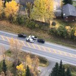 Aerial view of Anchorage traffic stop. Image-APD