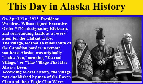 This Day in Alaskan History-April 21st, 1913