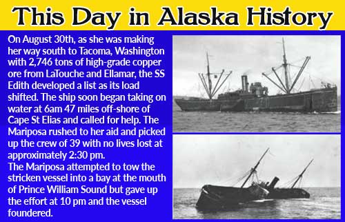 This Day in Alaska History-August 30th, 1915