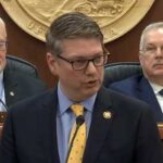 U.S. Rep. Nick Begich (R-Alaska) addresses a joint session of the Legislature. Image-KTOO video screengrab