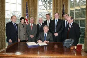 On January 12, 2007 President George W. Bush signed the Magnuson-Stevens Act reauthorization. Credit: White House Archives
