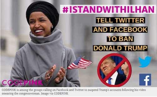 “Don’t Give Hate a Platform”: Facebook, Twitter Urged to Suspend Trump Following Attack on Ilhan Omar