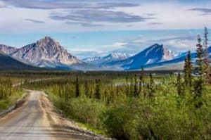 Peaks of the southern Brooks Range along a stretch of the Dalton Highway, about 250 miles north of Fairbanks. UAF photo by Todd Paris.