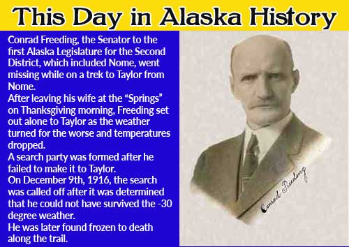 This Day in Alaska History-December 9th, 1916