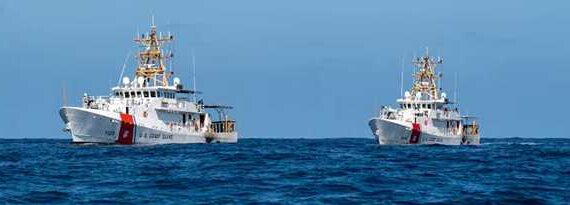U.S. Coast Guard Cutter Douglas Denman returns to Ketchikan, following California coastal patrol