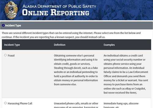 Alaska State Troopers Launch Online Reporting Statewide