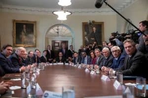 Alaska Governor Michael Dunleavy(far right) at White House event with Trump, Pence, Republican governors and other federal officials.