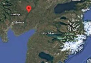 Location of Ekwok in Southwest Alaska. Image-Google Maps