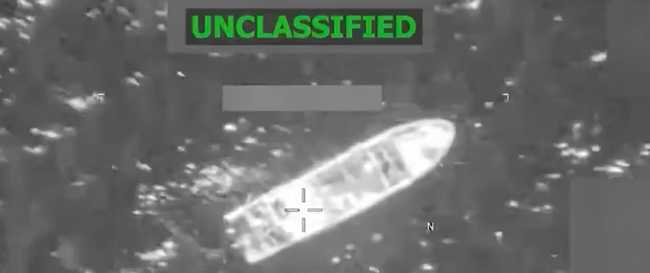 US Southern Command shared on social media a 16-second clip of a strike on a boat in the eastern Pacific that killed three people on February 20, 2026. (Photo: screen grab/SOUTHCOM/X)