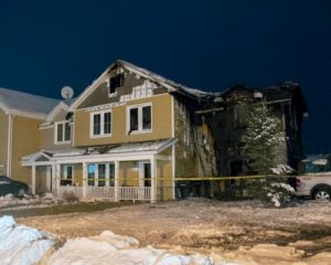 All the families living in this building on Fort Wainwright got out safely, and only one building was damaged. Image-Fort Wainwright Public Affairs
