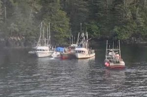 Good Samaritan vessels assist three adults and three children after their 27-foot cabin cruiser began taking on water near Long Island in Sitka Sound. USCG photo