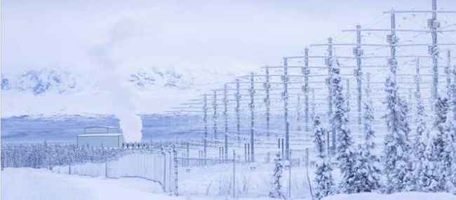 A frosty landscape surrounds antennas at the High-frequency Active Auroral Research Program site in Gakona on December 202022. UAF/GI photo by JR Ancheta