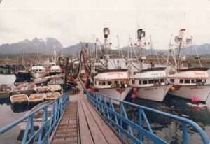 Photo: Old Harbor’s boat harbor. Rick Berns Collection, AM920.