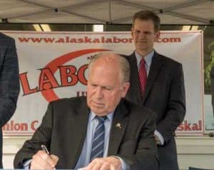 Alaska's Governor Walker signing HB 331 in Fairbanks. Image_Twitter