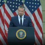 Hegseth speaking at Pentagon. Imagee-Clash Report/X video screengrab