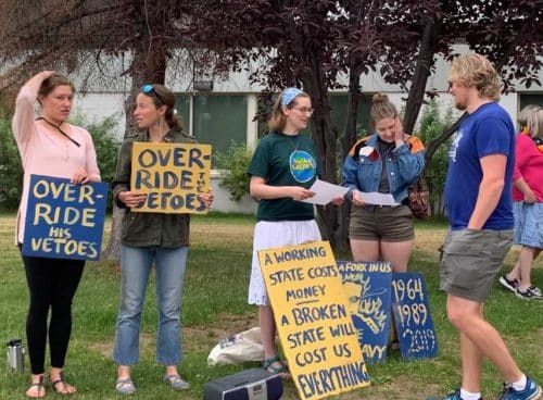 Alaskans Protest Budget Vetoes