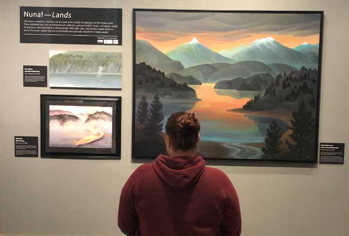 Painting Display Features Kodiak Landscapes