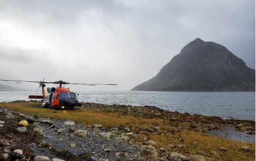 Coast Guard Aircrew Rescues Hunter after Vessel Sinks in Three Saints Bay