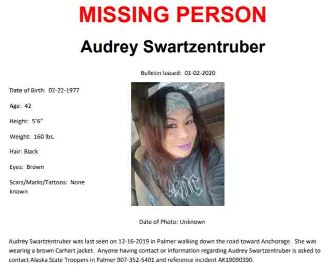 AST Seeking Information on Missing Person Last Seen Mid-December in Palmer