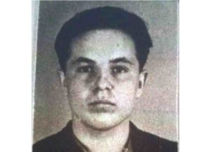 This undated file photo shows Michael Karkoc, which was part of his application for German citizenship filed with the Nazi SS-run immigration office on Feb. 14, 1940.