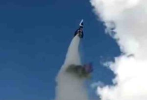 Amateur rocket enthusiast "Mad" Mike Hughes launching in fatal accident Saturday. Image-Internet video screengrab