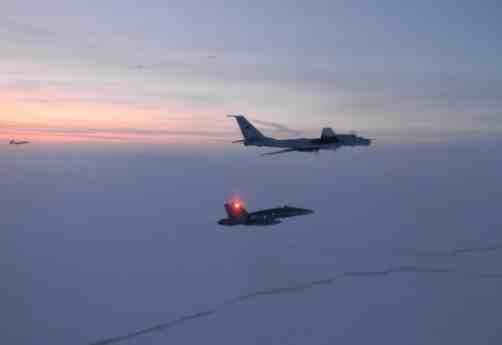 U. S. and Canadian Fighters Intercept, Escort Russian Bombers off Alaska Coast Monday