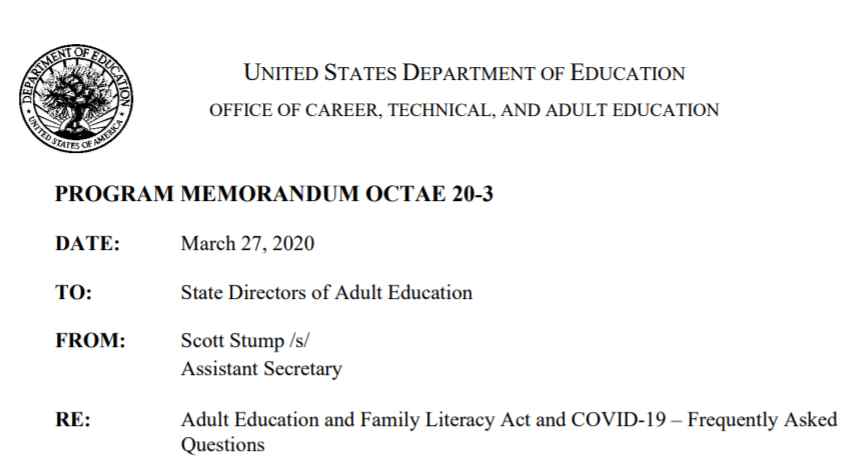 PUBLIC NOTICE: Alaska Adult Education FY 2021 Grant Solicitation Suspended