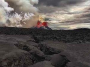 AQn eruption launching magma. Photo by Jefferey Alan Karson, Syracuse University