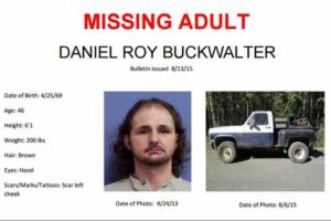 Daniel Buckwalter and his vehicle as seen in the 2015 Missing Persons poster