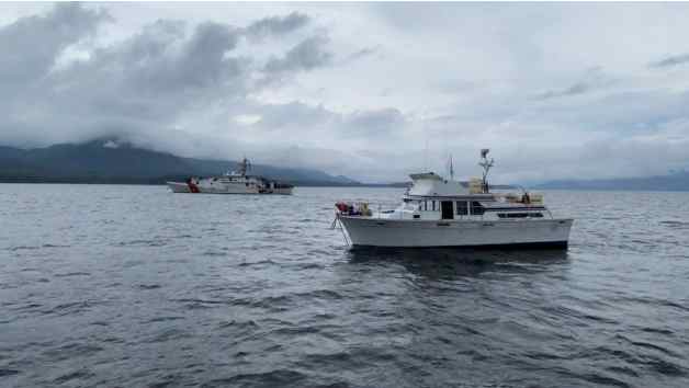 U. S., Canadian Coast Guards Assist Disabled Vessel near Dundas Island, Canada