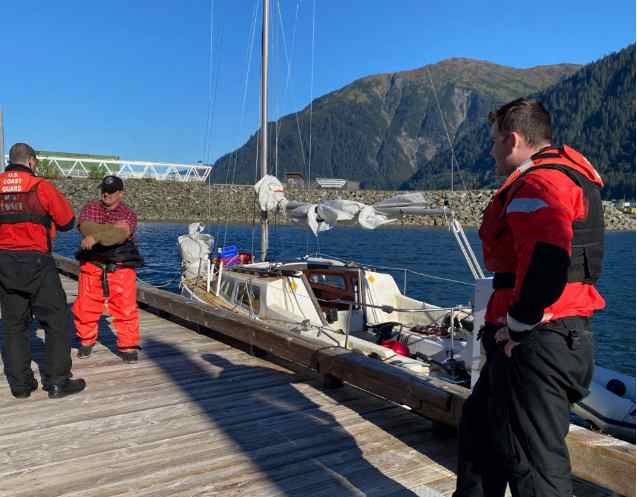 Coast Guard Station Juneau Crew, ADFG, Assist Family in Distress near Marmion Island