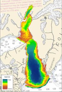 High-resolution multibeam bathymetry acquired by eTrac in Barry Arm.