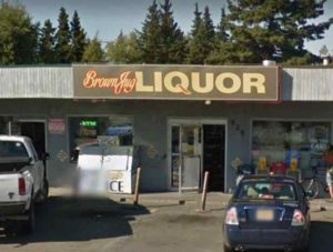 Brown Jug Liquor on Fireweed Lane in Anchorage. Image-Google Maps