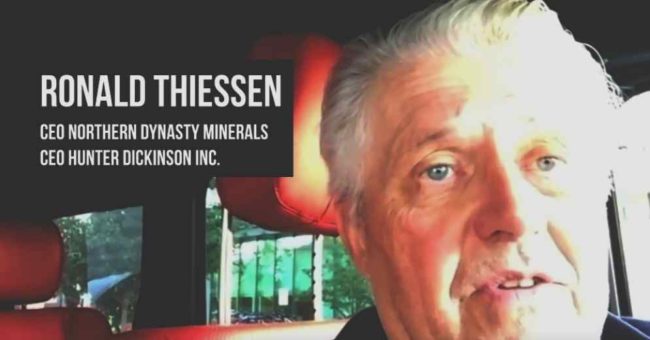 Ronald Thiessen, CEO of Northern Dynasty Minerals, which owns Pebble Limited Partnership, was secretly recorded by the Environmental Investigation Agency in tapes showing that the companies' plans for a mine near Bristol Bay, Alaska, are far more expansive than they've publicly acknowledged. (Image: Screenshot, EIA)