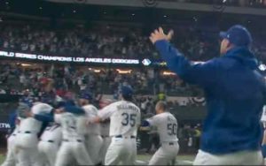 Dodger win World Series in game 6. Image-MLB/YouTube video screenshot