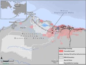 Map showing location of Willow Project in Alaska's arctic. Audobon Alaska