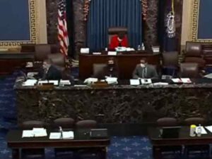 US Senate debates defense bill veto override. CSPAN video screengrab