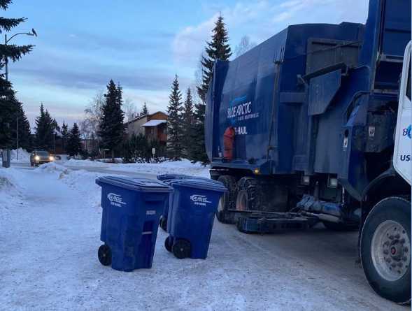 Blue Arctic Waste Driver Crushed by Sliding Truck