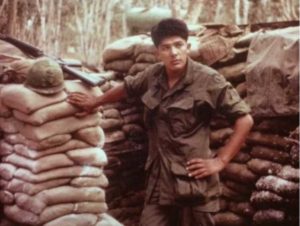 Photo provided with permission by George Bennett, Sr. This is Mr. Bennett shortly after arriving in Vietnam in 1967. Mr. Bennett served in the 2/12th Infantry 3rd Brigade, 25th Infantry Division and was assigned to Dau Tieng Base Camp.