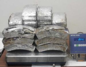 Packages containing nearly 65 pounds of  methamphetamine seized by CBP officers at Hidalgo International Bridge.