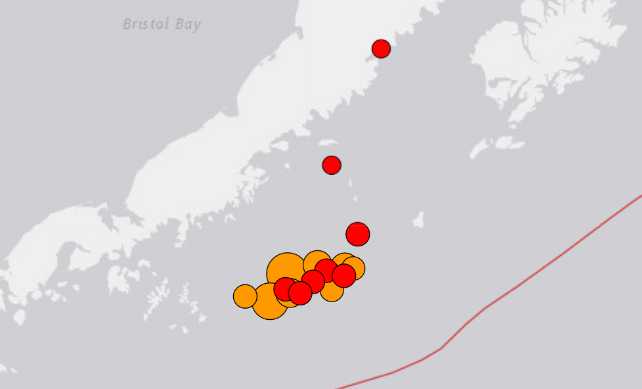 Large 8.2, 6.2, and 5.6 Earthquakes Strike South of Alaska Peninsula