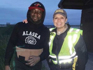 Dipnetter, Antoine Aridou (l) and Alaska Wildlife Trooper Laura Reid. Image-AST FB profiles